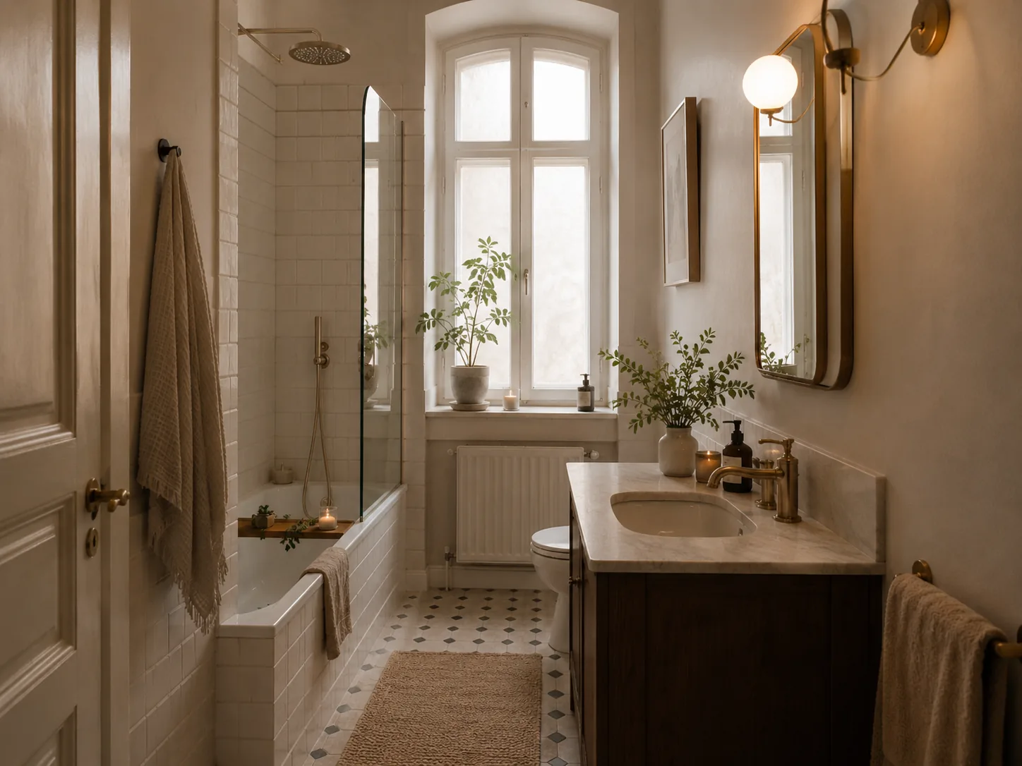 Badezimmer mit wohnlicher Gestaltung